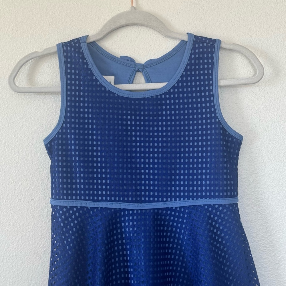 Bonnie Jean Girls Royal Blue Dress Fit Flare Sleeveless Tie Back Spring 12 - Picture 2 of 9